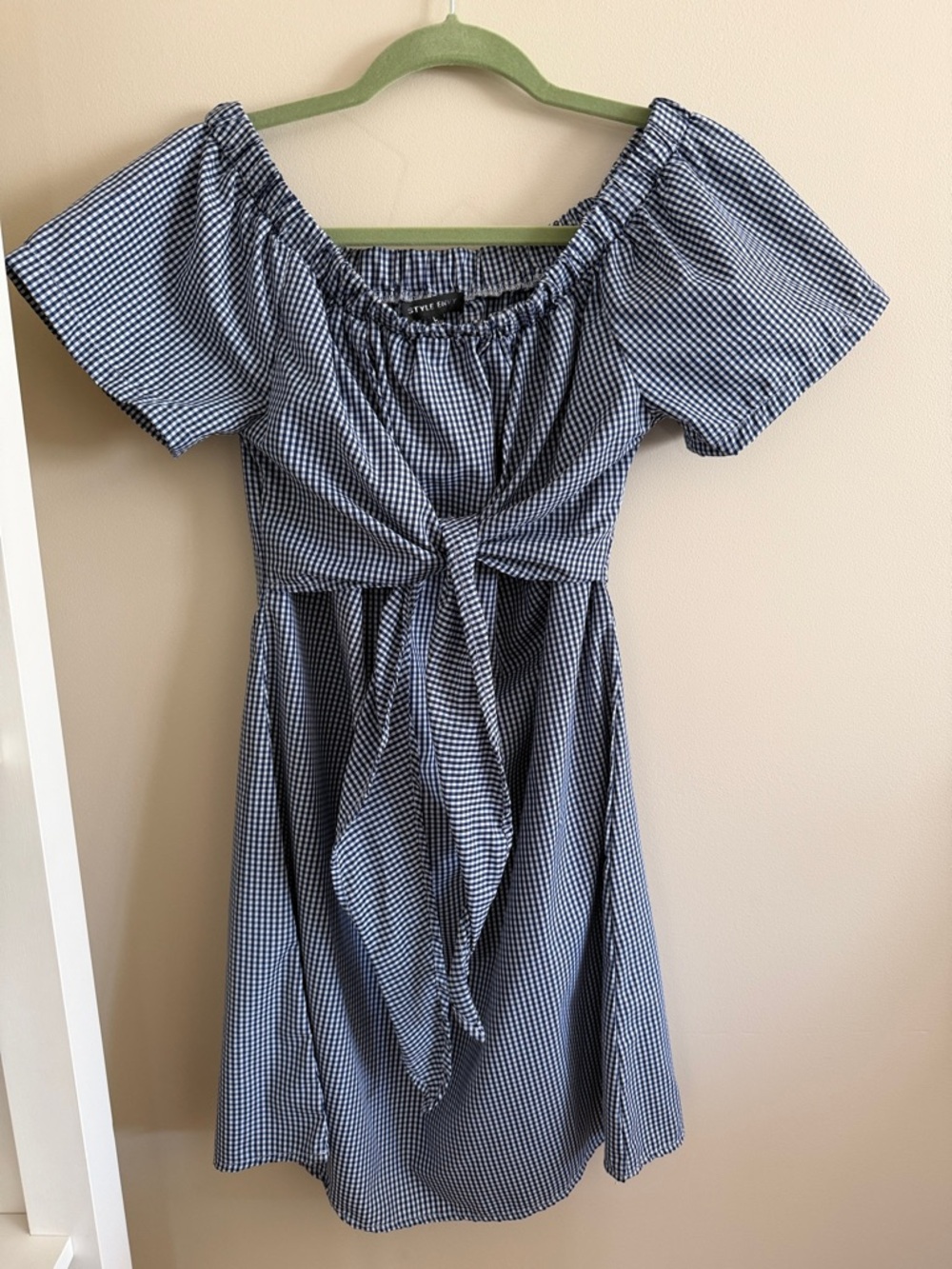Style Envy Blue Gingham Midi Dress